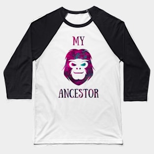 Green and Red Emerald Face of a Monkey Ancestor Baseball T-Shirt